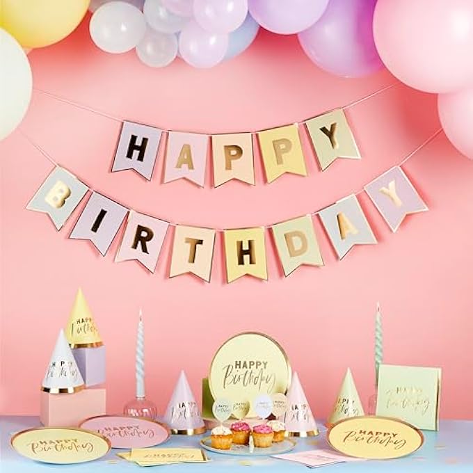 PASTEL 'HAPPY BIRTHDAY' PAPER NAPKINS 165X165MM 16/PACK - Image 4